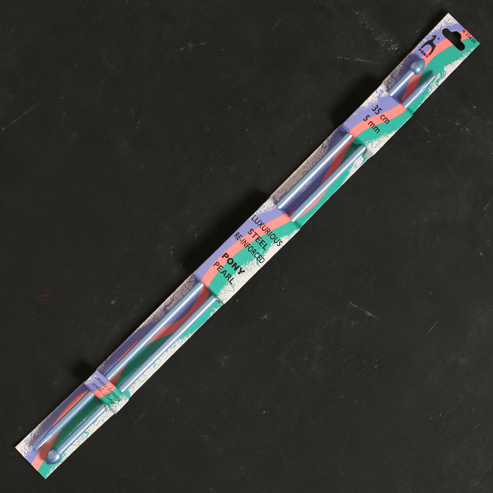 Pony Pearl 5 mm 35 cm Mavi Plastik Şiş - 33630